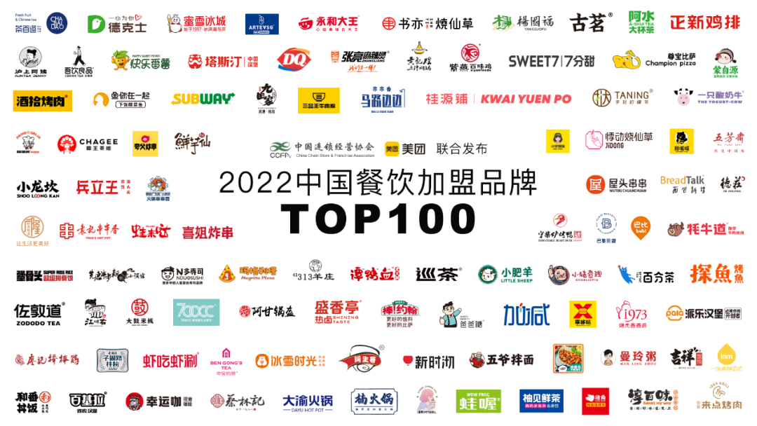 平乐2022中国餐饮加盟品牌TOP100，看看有没有你的品牌
